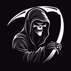 silhouette grim reaper bring  sickle