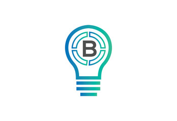 Initial letter B logo with bulb
