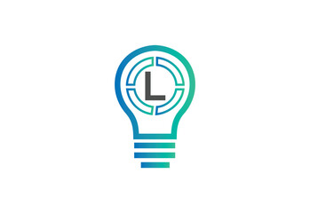 Initial letter L logo with bulb