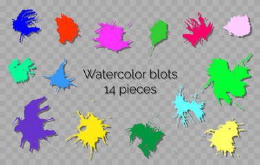 Watercolor splash line blots to save in a brush