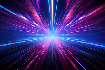Abstract Speed light trails effect path, fast moving neon futuristic technology background, future virtual reality, motion effect, curve of neon bright, highway speed light.