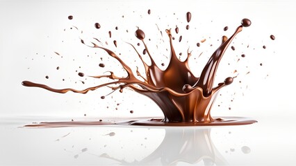 Splash liquid chocolate, pour or swirl it with realistic drops.