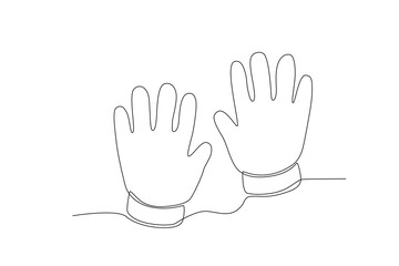 Obraz premium A glove for the winter. Winter one-line drawing