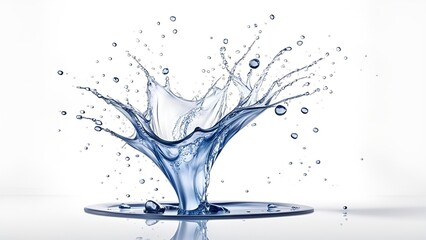 Splash liquid pure water, pour or swirl with realistic drops.