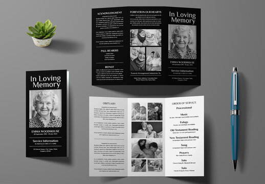 Funeral Trifold Brochure Design Template