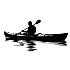 kayak on the lake silhouette