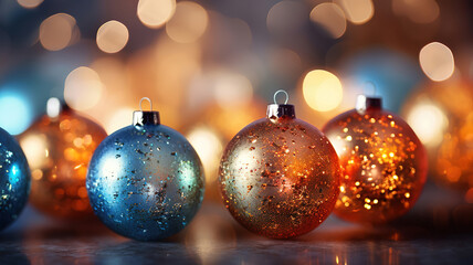 Abstract christmas background or new year new year eve, festive bokeh abstract. Generative Ai