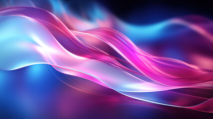 Naklejka premium Abstract Multi Colored waves on dark Background. Generative Ai