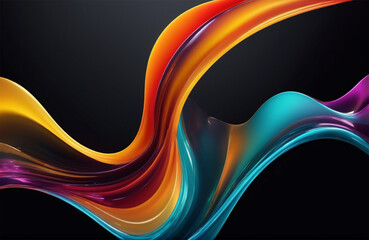 Abstract Colorful wave glass effect  background