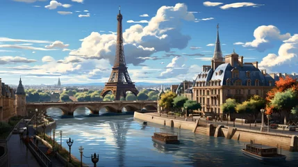 Muurstickers The Eiffel Tower in Paris France © Molostock