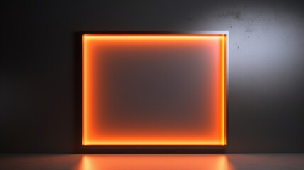 Side Lighting Creative Abstract Geometric Frame. Textured photorealistic mount. Abstract Bright Surface Geometrical Horizontal Background. Ai Generated Photo frame with copy space.