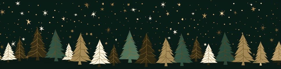 Obraz premium A starry night sky through a forest of majestic trees
