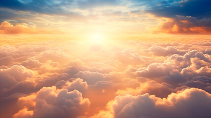 sunset above clouds background