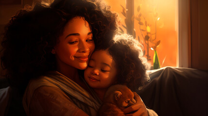 mother holding baby on hand