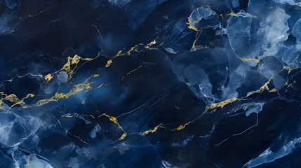 Foto auf Glas Marble Texture in navy blue Colors. Elegant Background © drdigitaldesign