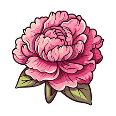 Sticker decal pink flowers peonies Illustrations