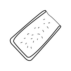 Piece of cheese simple linear vector illustration