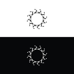 Black and white circle vector logo template design  . Circle simple icon