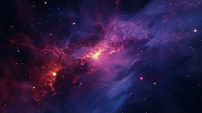 Fototapeta universe with wonderful psychedelic and stars with generative ai