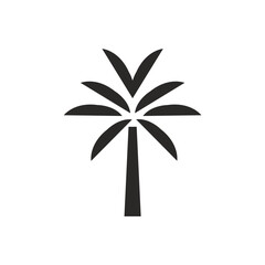 Summer logo template with palm trees. Modern minimal for social media, rentals and travel services.