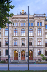 Fototapeta na wymiar Technique University of Chemnitz main building facade. 