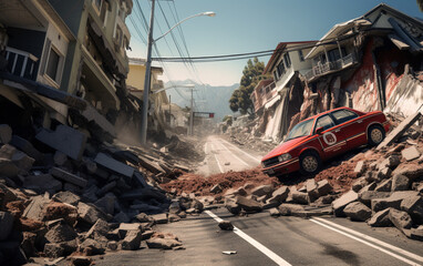 after the earthquake - obrazy, fototapety, plakaty