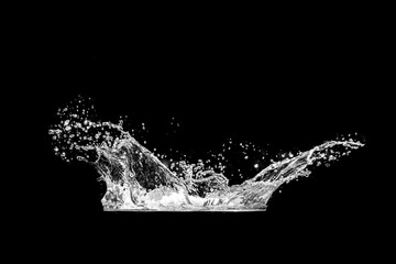 Splashing water on a black background. water splash refreshing black background - Powered by Adobe