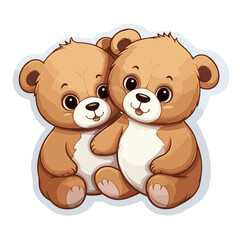 Obraz premium Teddy Bear Couple , Valentine Special, Cute Cliparts
