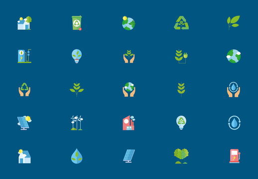 Ecology Draw Icons Set