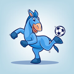 Napoli mascot donkey plays football in heel strike action - 657758320