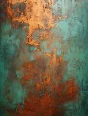 Copper Patina Creative Abstract Texture Wallpaper. Photorealistic Digital Art Decoration. Abstract Realistic Surface Vertical Background. Ai Generated Vibrant Pattern.