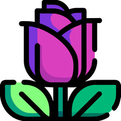 purple rose flower icon illustration, vector icon svg
