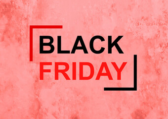 Black Friday event banner, abstract red background with text.