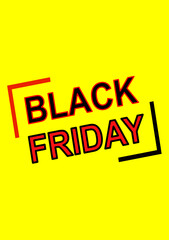 Event poster, black friday, copy space and yellow background.