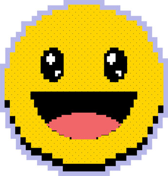 smile face emoticon pixel art