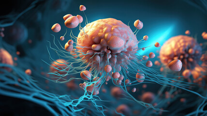 Diagram showing ovarian cancer. Generative Ai - obrazy, fototapety, plakaty