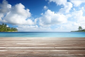 Naklejka premium mock up presentation template sea and sky view