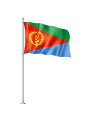 Eritrean flag isolated on white