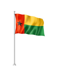 Guinea Bissau flag isolated on white