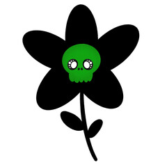 Halloween Flower Cartoon illustration For Halloween Festival Decoration
