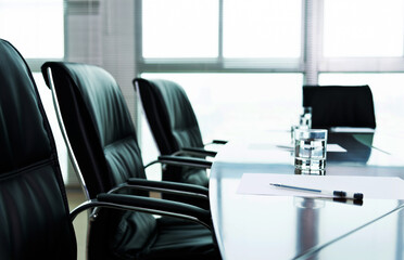 White paper with pen in the meeting room