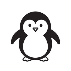 Penguin icon, black and white