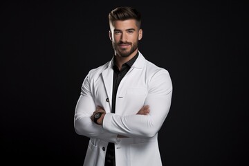Obraz premium photo of attractive doctor or nurse wearing medical kit for advert or promotion