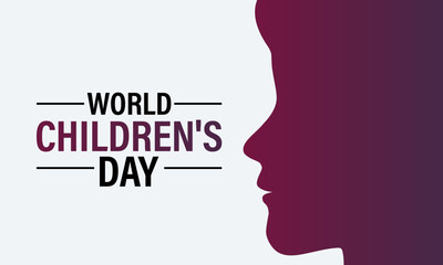 World Children's Day. November 20.Text inscription and Background, banner, card, poster, template. Vector illustration.