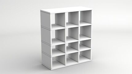 3d Illustration Bookcase Modern Minimalist Furniture Isolated Background