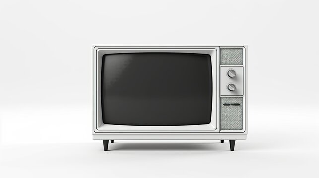 3d Illustration Simple Minimalist Old Television Isolated Background