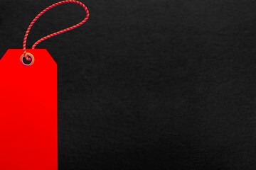 Illustration of red paper tag on black background