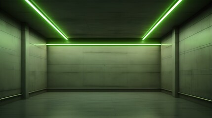 Empty concrete Room with khaki Lighting. Underground Hall