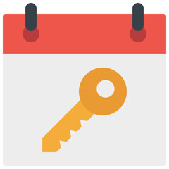 Key On Calendar Icon