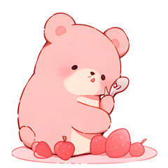 Fototapeta premium Sweet Pink Bear